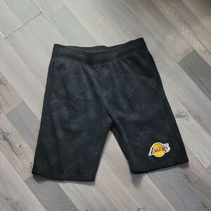 NBA Lakers Black Sweat Basketball Shorts Size Medium Men's